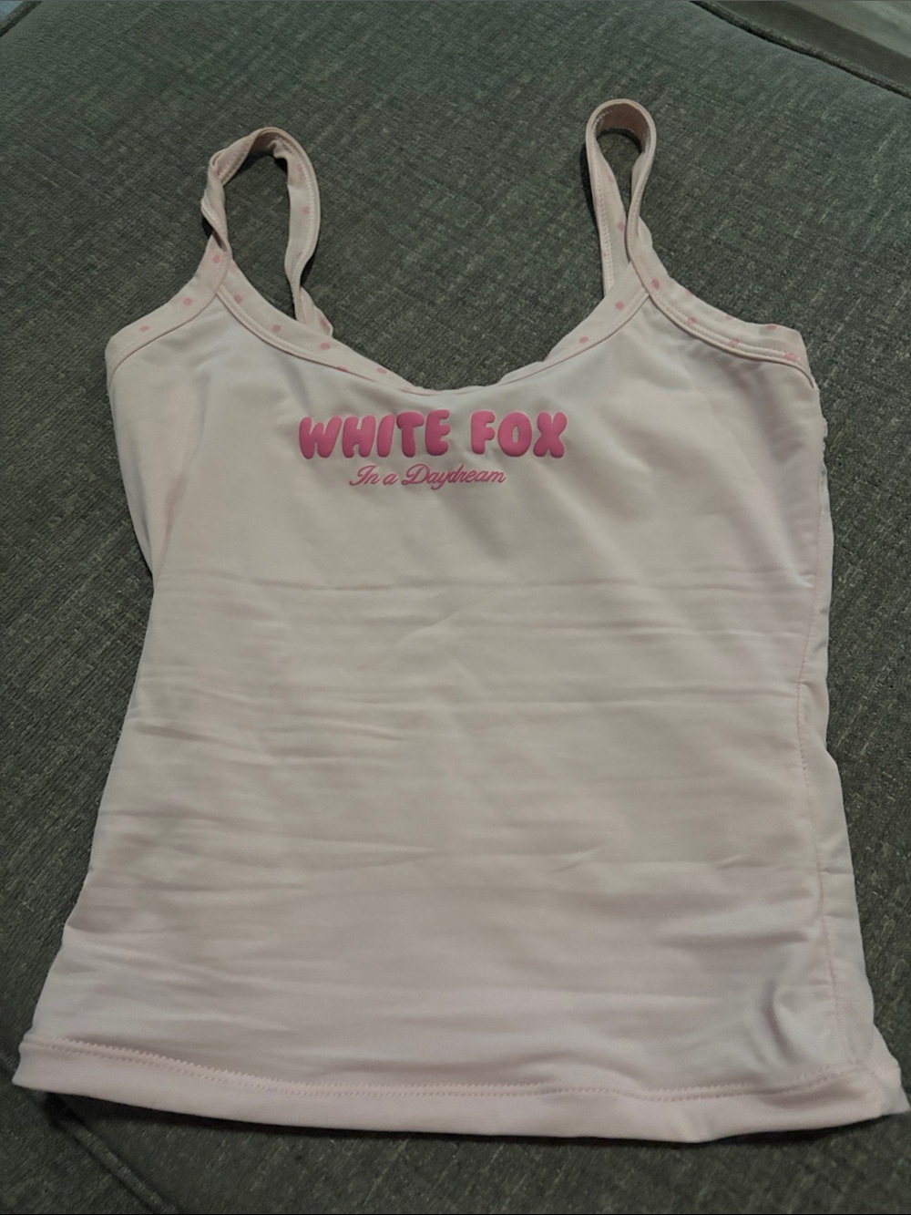 White Fox Boutique Pale Pink Logo Cami Tank